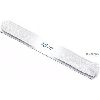 Guaina intrecciata DeLOCK 20812 10 m x 9 mm bianco
