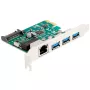 DeLOCK scheda PCI Express x1, 3 x USB 5 Gbps Type-A, 1 x Gigabit LAN