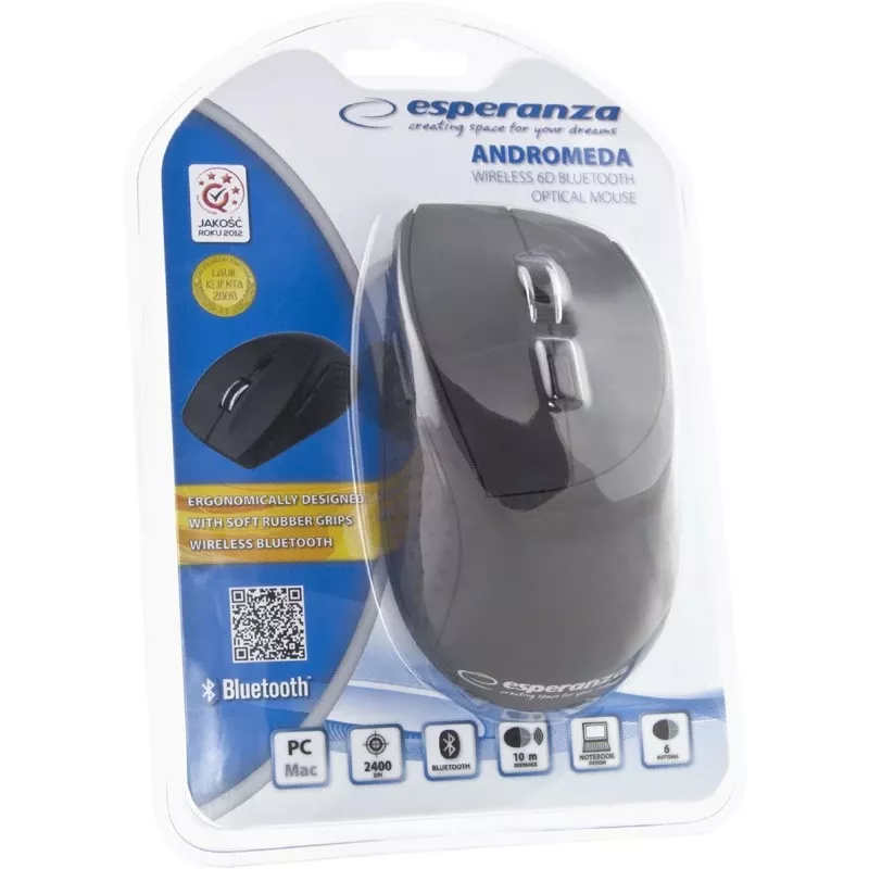 Esperanza EM123K Mouse per destrimani Bluetooth 2400 DPI