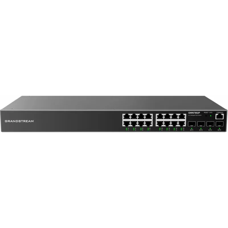 Switch Grandstream GWN7802P gestito L2+ PoE+, 16x Gigabit, 4x SFP