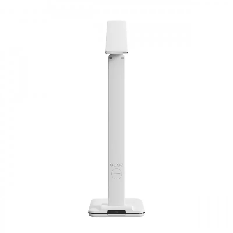 Media-Tech MT222 Leditou lampada da scrivania LED con caricatore wireless Qi da 15 W, orologio, sveglia, termometro, bianca