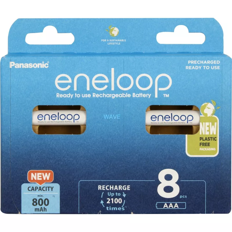 Batterie ricaricabili PANASONIC ENELOOP AAA 800 mAh 8 pezzi (BK-4MCDE/8HH)