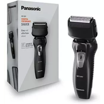Rasoio a lamina Panasonic ES-RW31 — rasoio a lamina a 2 lame con batteria ricaricabile, bagnato e asciutto, nero, autonomia 30 min