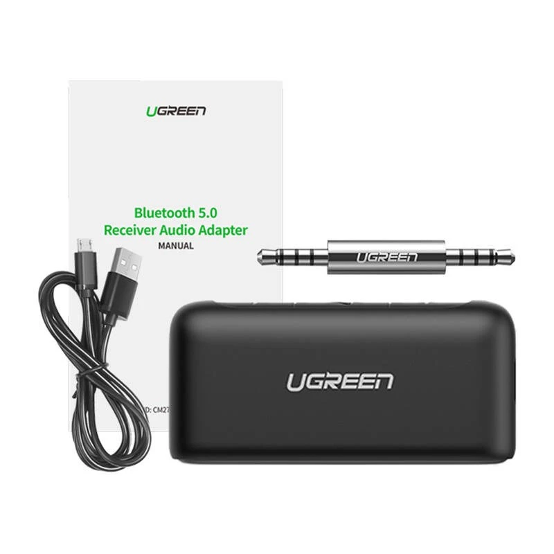 Ricevitore audio Bluetooth 5.0 Ugreen CM276 adattatore jack AUX nero