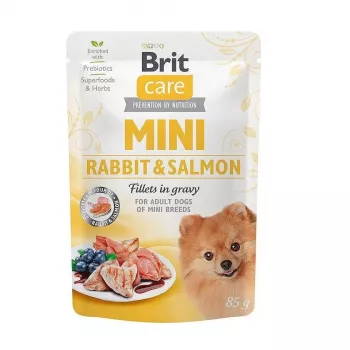 Cibo umido per cani Brit Mini coniglio & salmone 85 g — BRIT Care senza cereali, senza glutine, cani adulti razze piccole