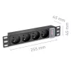Qoltec PDU in alluminio per RACK 10'' | 1U | 16A | 4xFRENCH | 1,8m