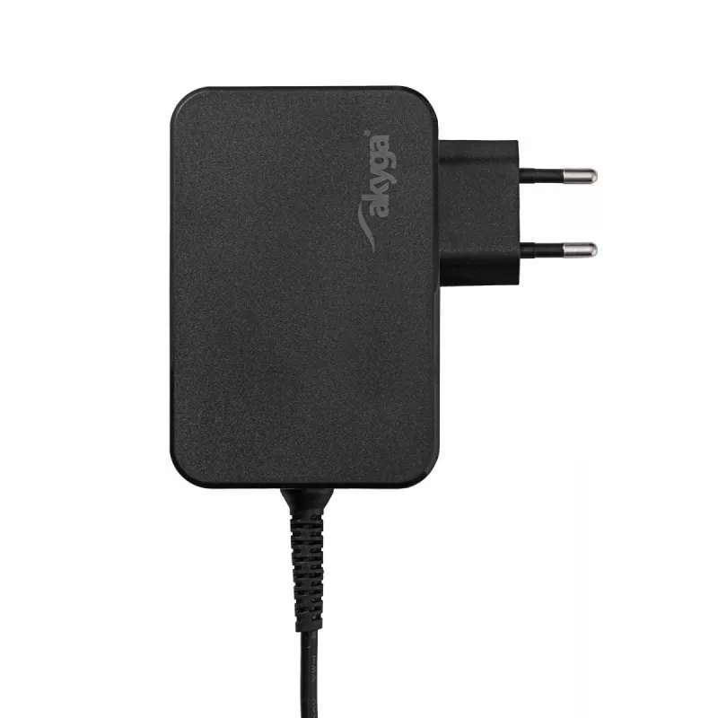 Alimentatore per notebook USB-C GaN Akyga AK-ND-81 65 W, PD 3.0, 5–20 V, cavo 1,8 m, nero