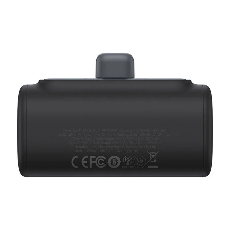 Powerbank Baseus Compact (IP Edition) 20W USB-C Fast Charge 5000mAh Cluster nero