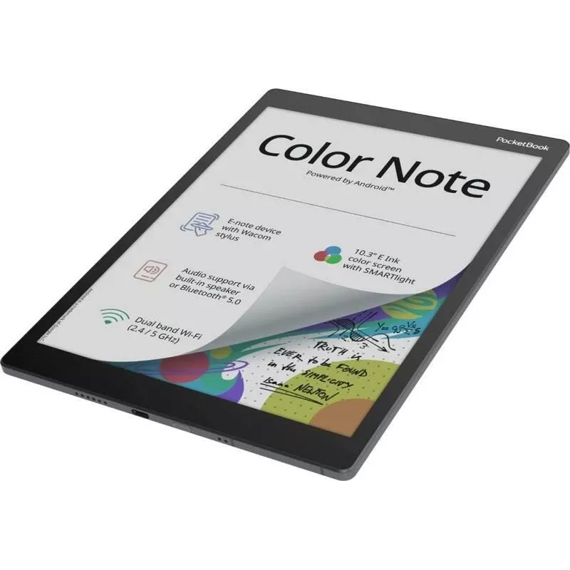 E-book reader PocketBook Color Note 10,3 pollici E Ink Kaleido, 32 GB, Wi‑Fi, touchscreen, nero/blu