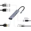 Gembird A-CM-COMBO5-02 dock per laptop/replicatore di porte USB con filo USB 3.2 Gen 1 (3.1 Gen 1) Type-C argento
