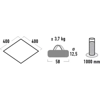 Telo High Peak 10034, grigio poliestere, copertura esterna e sottotelo