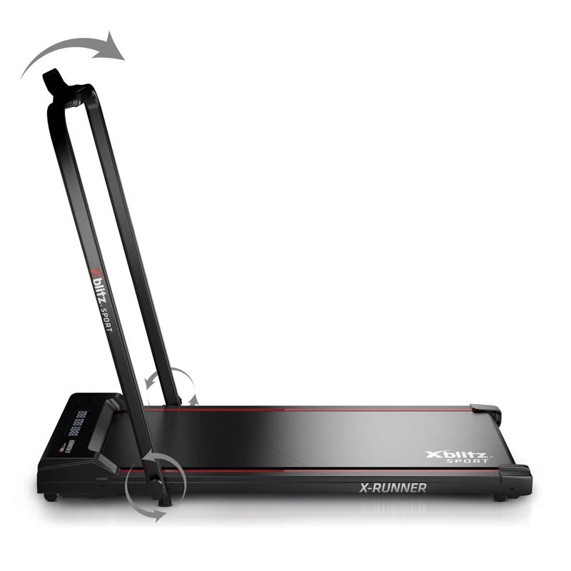 Tapis roulant motorizzato Xblitz X-RUNNER — pieghevole compatto, velocità max 12 km/h, carico max 120 kg, nero