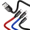 Cavo USB BASEUS Colorfone CAMLT-BSY01 1,2 m USB A 3 x USB C nero, rosso, blu