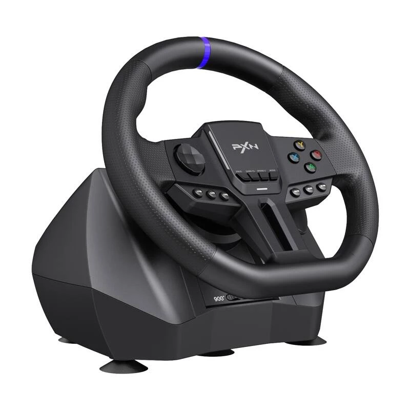 Volante da gaming PXN PXN-V900 Gen2 con sensibilità regolabile e feedback a vibrazione