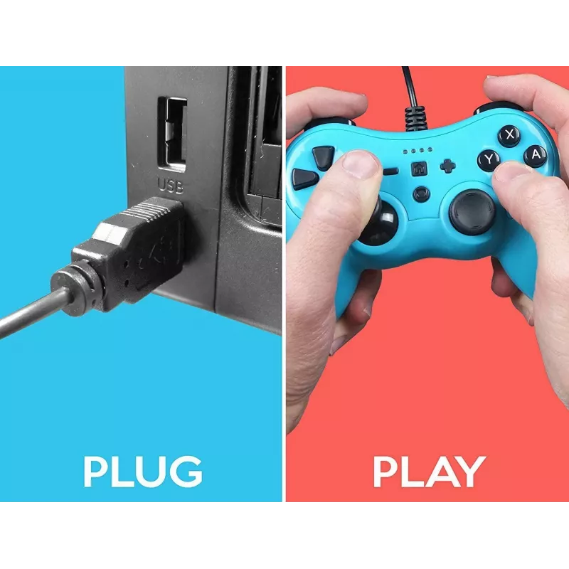 Controller con filo SUBSONIC SA5488-1 Neon Blue — per Nintendo Switch, connessione con filo