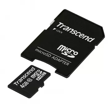 Flash Memory Transcend 4GB MicroSDHC Class 10 con adattatore