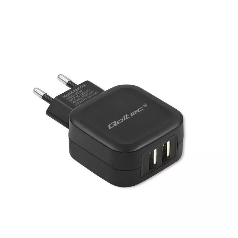 Qoltec 50188 caricabatterie per dispositivi mobili laptop, smartphone, smartwatch, tablet, telefono, universale nero AC, DC interno