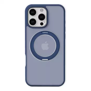Custodia protettiva Torras Ostand Pro per iPhone 16 Pro, blu, design sottile