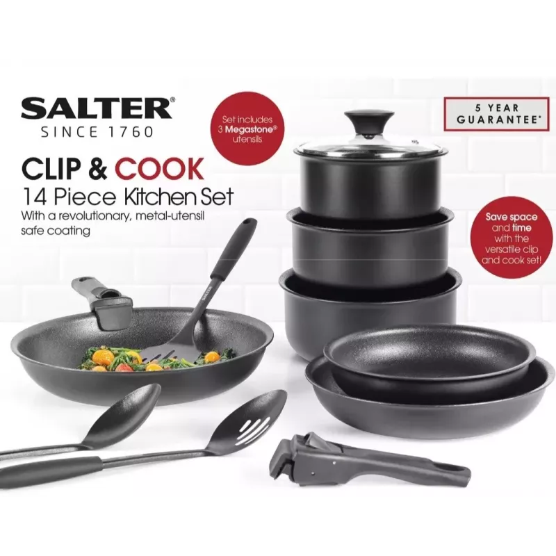 Set di utensili da cucina Salter BW12055IS 14 pezzi utensili da cucina in acciaio inox