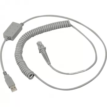 Datalogic cavo USB, cavo di collegamento USB a spirale, a spirale, grigio, 2 m, adatto per tutti gli scanner a mano (90A051922)
