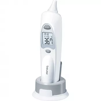 Termometro auricolare a contatto Beurer FT58 — bianco, misurazione a contatto, memoria, °C/°F, batteria AAA