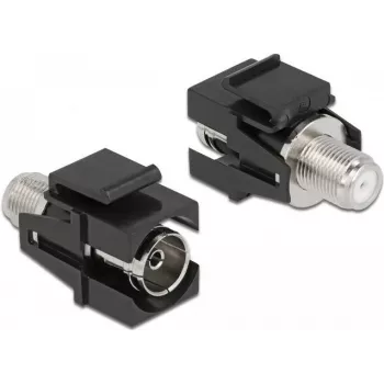 Modulo keystone connettore femmina IEC a connettore femmina F nero DeLOCK 86855