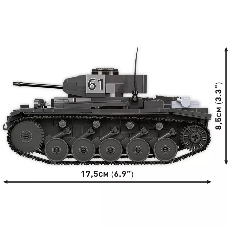 Kit di costruzione Cobi Panzerkampfwagen II Ausf. F – 813 pezzi, nero, età 9+