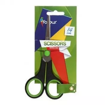 Forbici FORPUS FO60605 14 cm, impugnature gommate, lame in acciaio inox