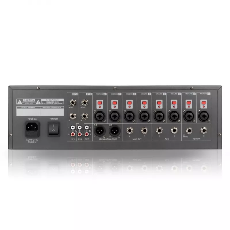 RM12 FX - mixer analogico con Bluetooth DSP EQ MP3 Phantom, 12 canali