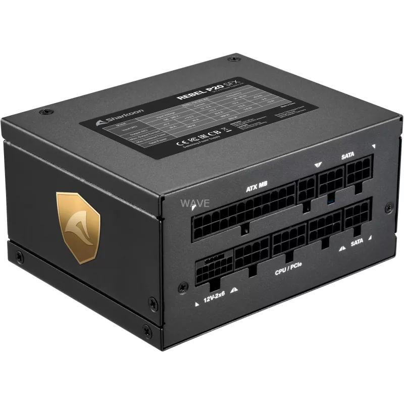 Alimentatore Sharkoon Rebel P20 SFX 850 W 24-Pin ATX nero