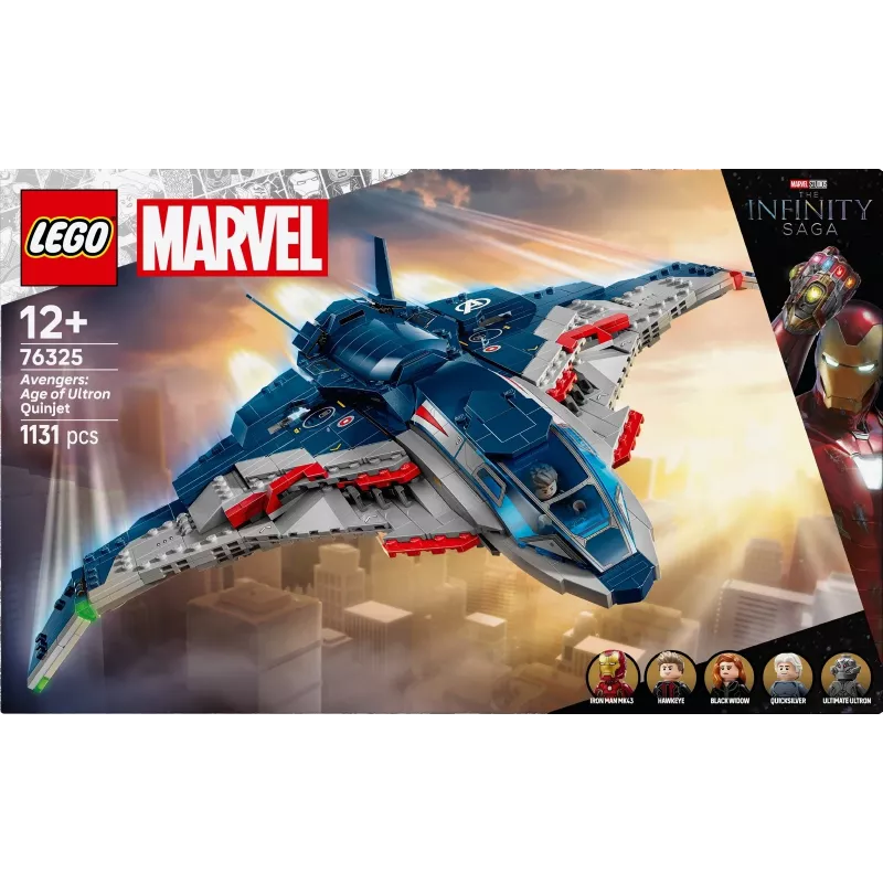LEGO Marvel Super Heroes 76325 Avengers: Age of Ultron Quinjet, set di costruzioni, 1131 pezzi, 5 minifigure, 12+