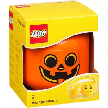 LEGO Storage Head zucca, piccolo, scatola contenitore arancione/nero
