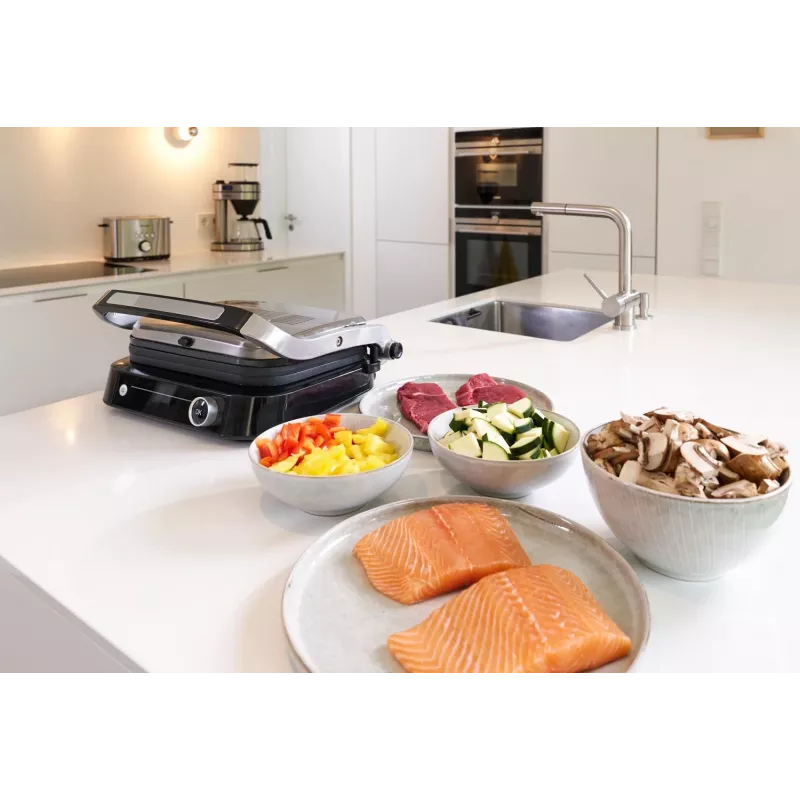 Piastra grill SEVINI Pro, KG 2395 (argento/nero, 1.800 Watt)