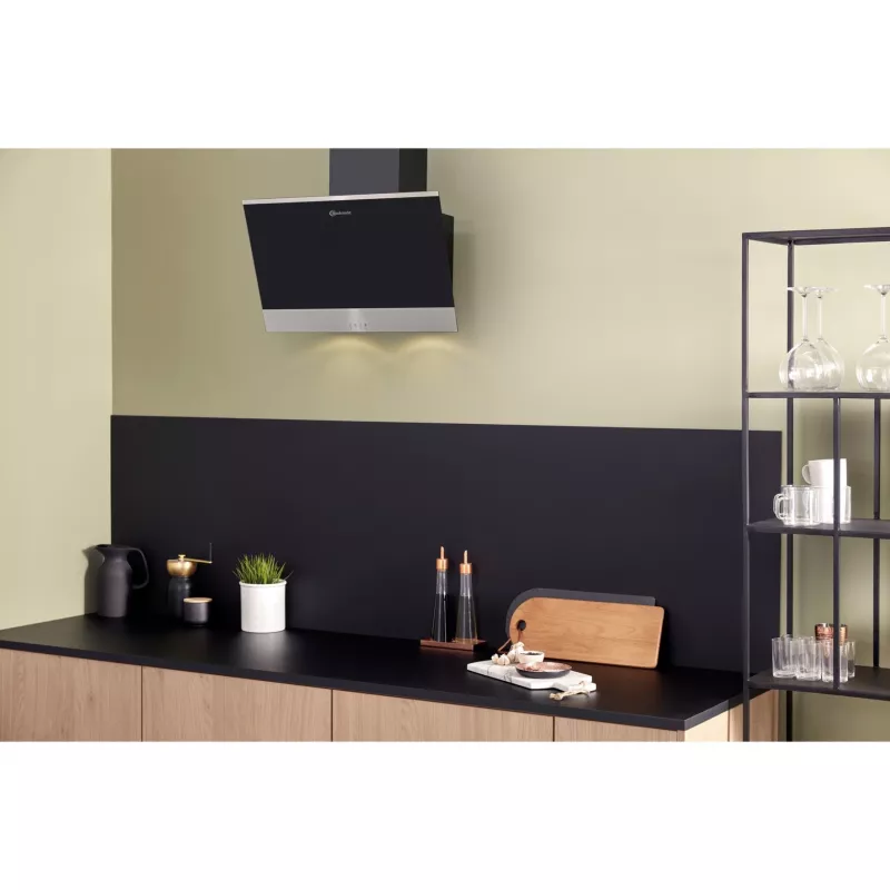 Bauknecht RBHVP 63 LM K cappa a parete, 60 cm, aspirante/filtrante, LED, nero/acciaio inox