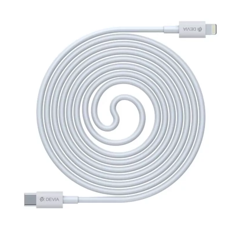Cavo USB-C a Lightning Devia Smart Series PD 18W – bianco, certificato MFi