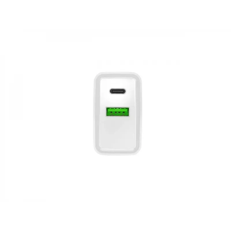 Caricabatterie rapido da parete NATEC RIBERA 12V 20W USB-C PD 3.0 + USB-A Samsung AFC bianco