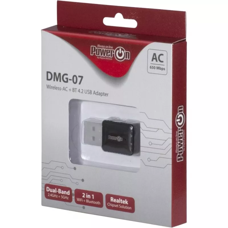 Inter-Tech DMG-07 – wireless – USB – WLAN / Bluetooth – Wi-Fi 5 (802.11ac) – 650 Mbit/s – nero (88888146)