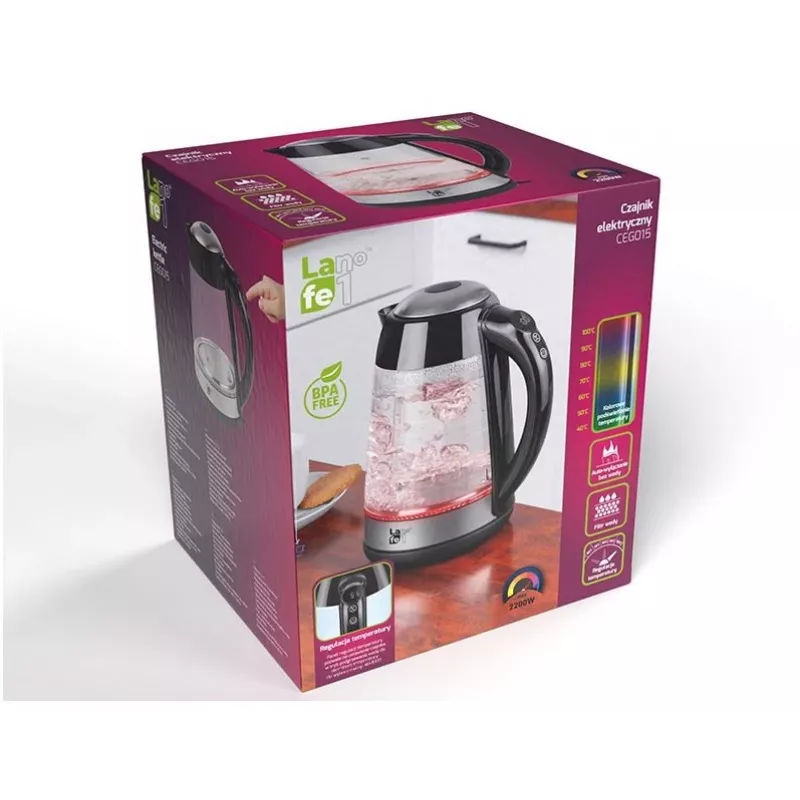 Bollitore Lafe LAFCZA46806, 2200 W, 1,7 l, nero