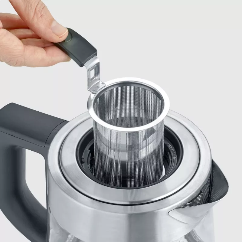 Bollitore elettrico SEVERIN 1 L 2200 W vetro e acciaio inox, 5 impostazioni di temperatura, display LED