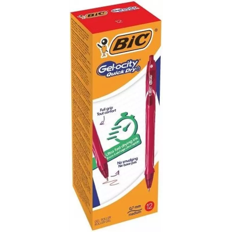 BIC penna gel Gelocity QUICK DRY rosso, confezione da 12 494671