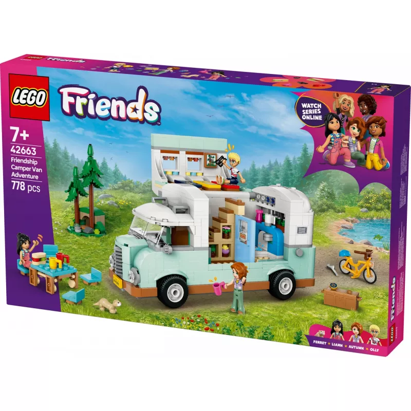 Set LEGO Motor Home 42663 — camper LEGO Friends, 778 pezzi, 3 mini bambole, da 7 anni