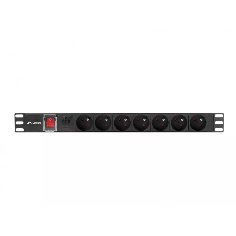 LANBERG PDU-07E-0200-IEC-BK PDU 1U 10A 7 prese francesi 2m nero