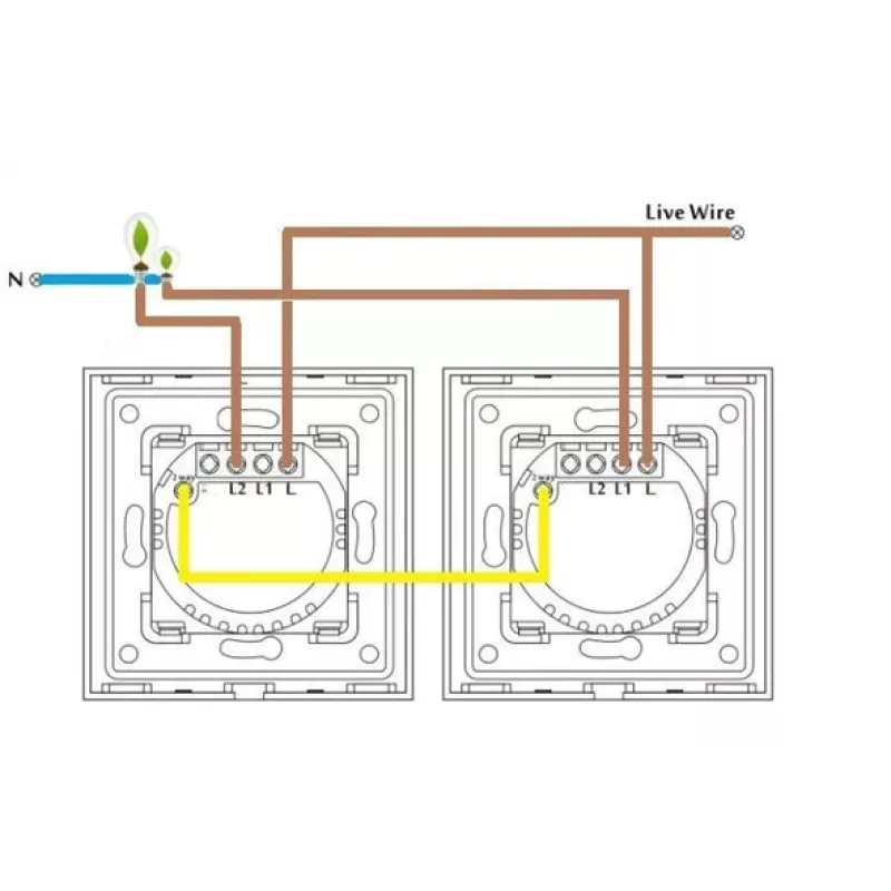 Interruttore touch singolo Spring modello 0 vetro nero
