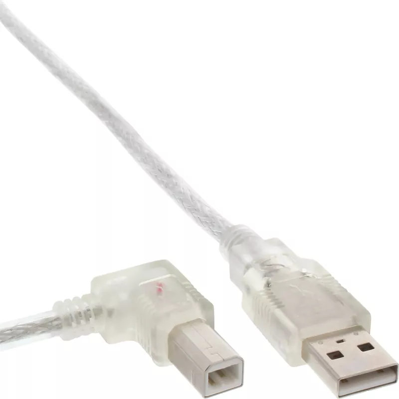 Cavo Microconnect USBAB5ANGLED-L USB 2.0 5 m USB A USB B bianco