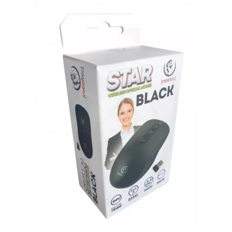 Mouse ottico wireless Rebeltec STAR nero RBLMYS00055 interfaccia