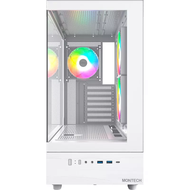Montech XR Midi-Tower, Tempered Glass – bianco
