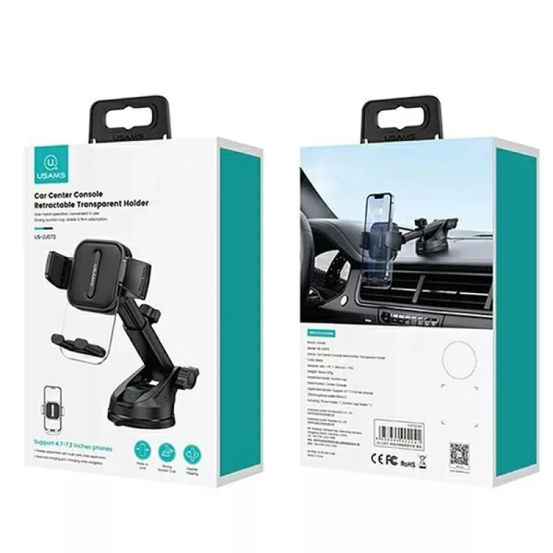 Supporto per cruscotto auto e parabrezza USAMS ZJ072 ZJ072ZJ01 nero – supporto universale per dispositivi
