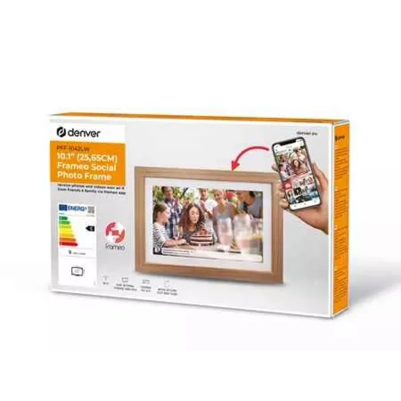 Denver cornice con FRAMEO 10.1 16GB legno chiaro