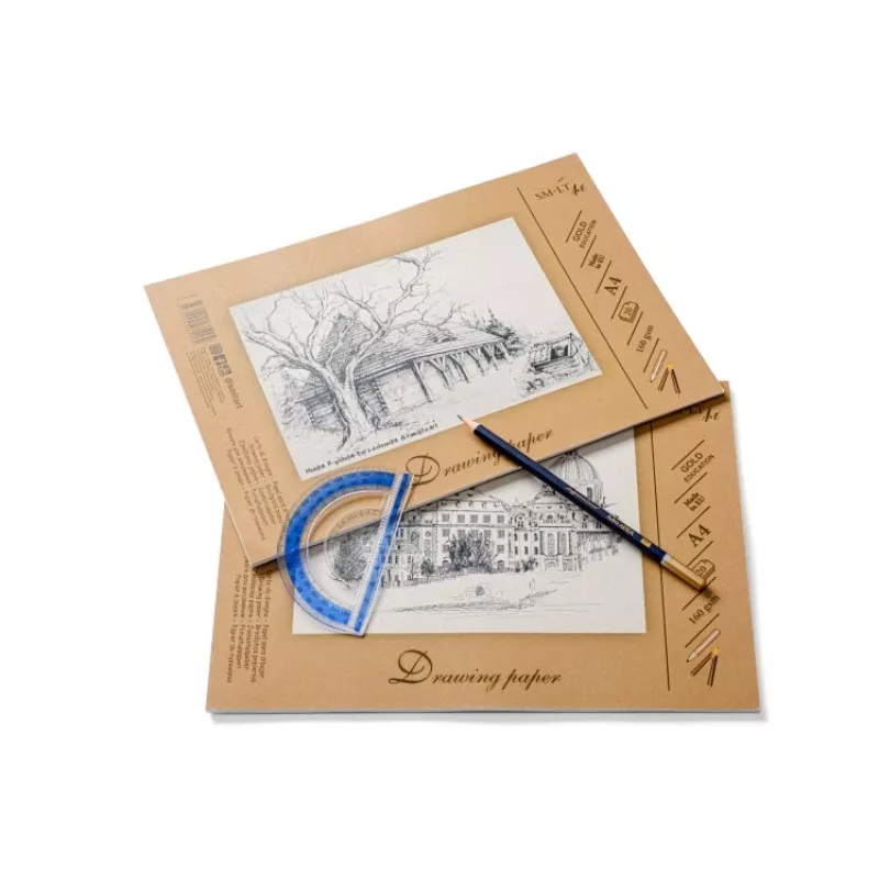 Carta da disegno e schizzo SMLT A4, 160 g/m², 20 fogli, incollata