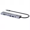 Hub USB-C Unitek H1124AGY01 con 100W PD, HDMI 2.0, 2x USB‑A, 2x USB‑C, lettore schede SD/microSD — alluminio